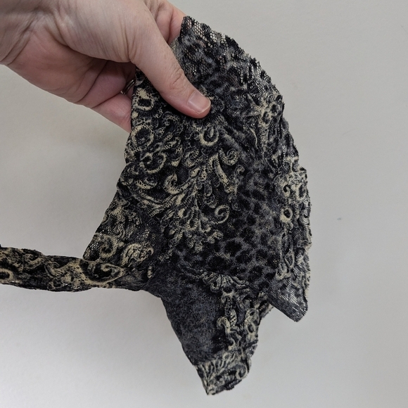 Y2K Whimsigoth Sheer Mesh Paisley Leopard Ruffle Blouse - Picture 5 of 11